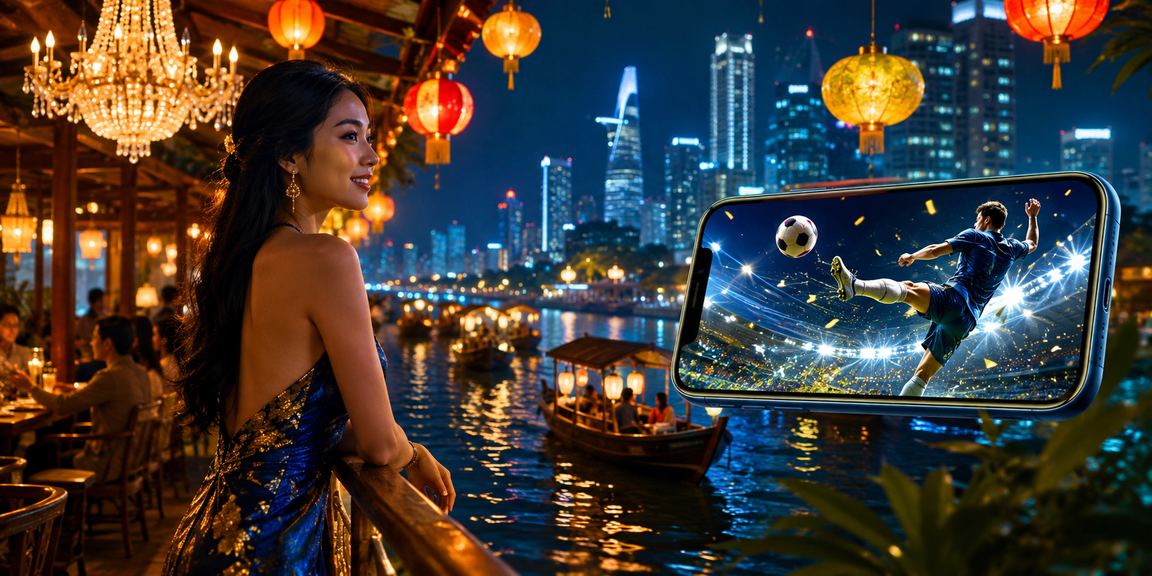 Người dùng thanh toán VND qua ví điện tử khi xem kèo trận đấu tại chợ đêm vùng Mekong